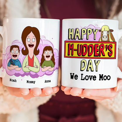 Personalized Gift For Mom Mug, Funny Cow Happy Mudder's Day 04qhti110325hg