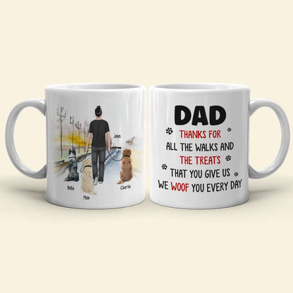 Thanks For All The Walks, Personalized Mug, Gifts For Dog Lover