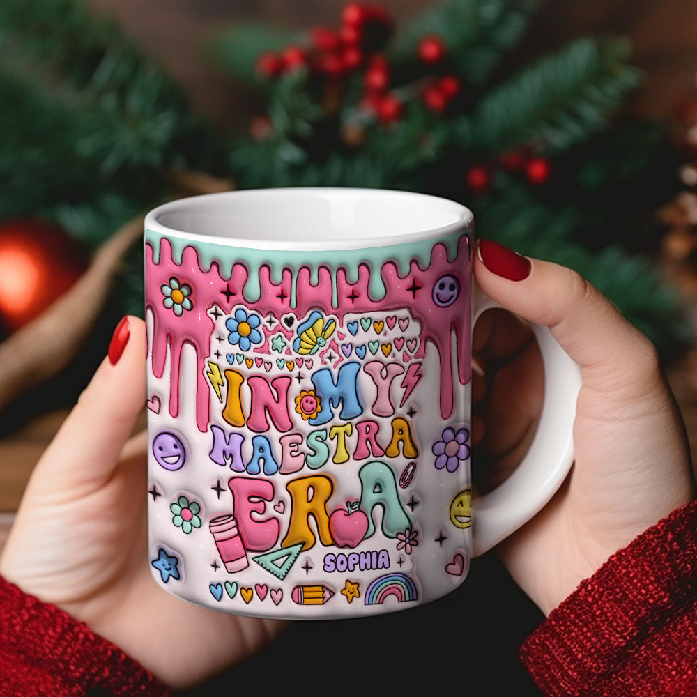 In My Maestra Era, Personalized Coffee Mug, Christmas Gifts For Teacher