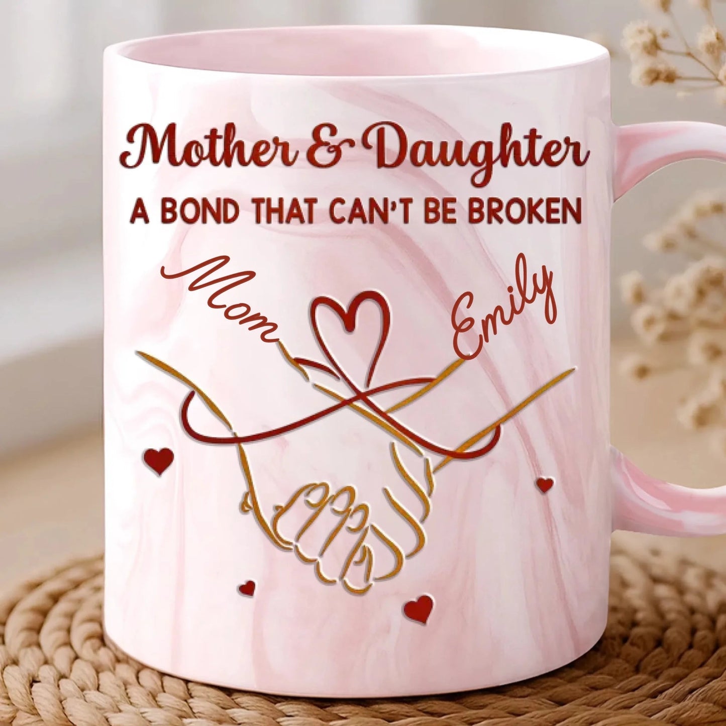 A Bond That Can't Be Broken - Personalized Accent Mug - Gift For Mom, Mother's Day HN02