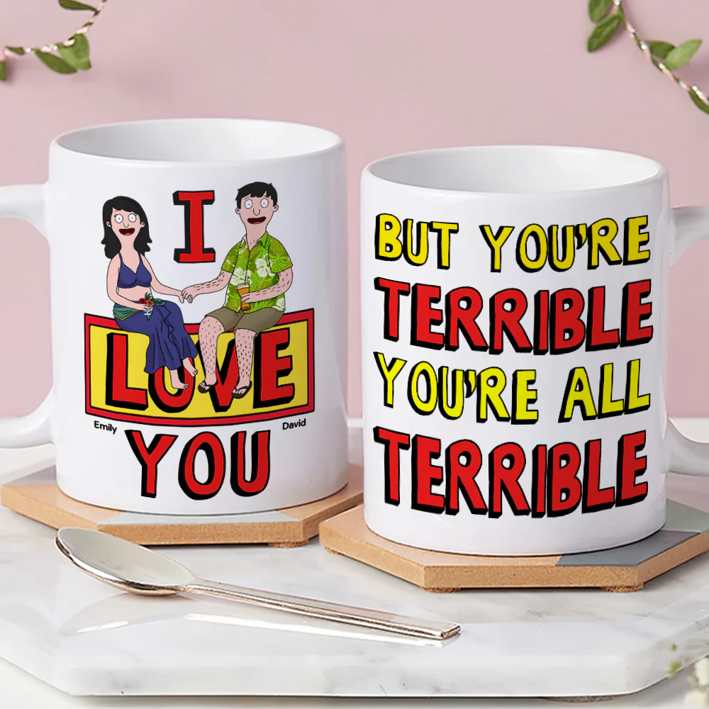 Burger Couple Funny- Personalized Mug - Gift For Couple, Husband Wife, Anniversary | CL55