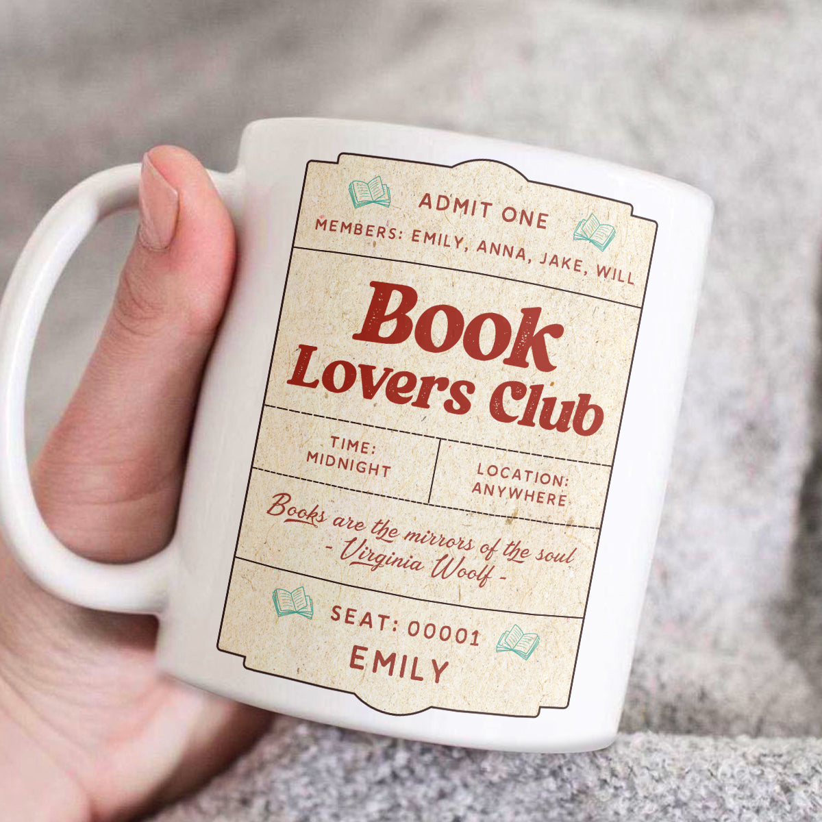 Book Lovers Club - Personalized Ceramic Mug - Gift For Book Lovers HH01