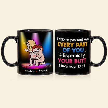 I Adore You And Love Every Part Of You Especially Your Butt - Personalized Couple Mug - Gift For Couple