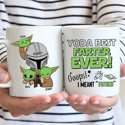Stwa Yoda Best Farter Ever Ooops - Gift For Father, Grandpa - Personalized Ceramic Mug - NH96