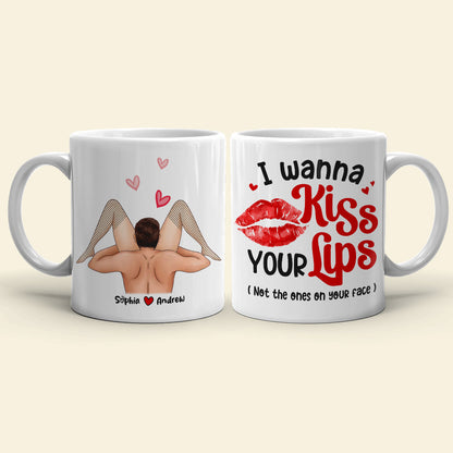 I Wanna Kiss Your Lips, Personalized Coffee Mug, Couple Make Love, Gifts For Couple
