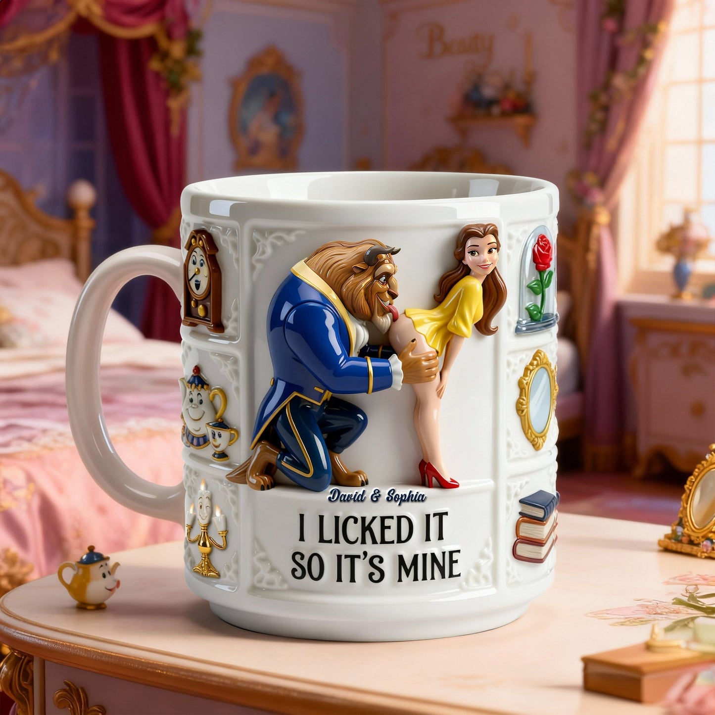 DSNY I Licked It So It's Mine - Personalized White Edge-to-Edge Mug - Gift For Couple, Fan Movies HH01