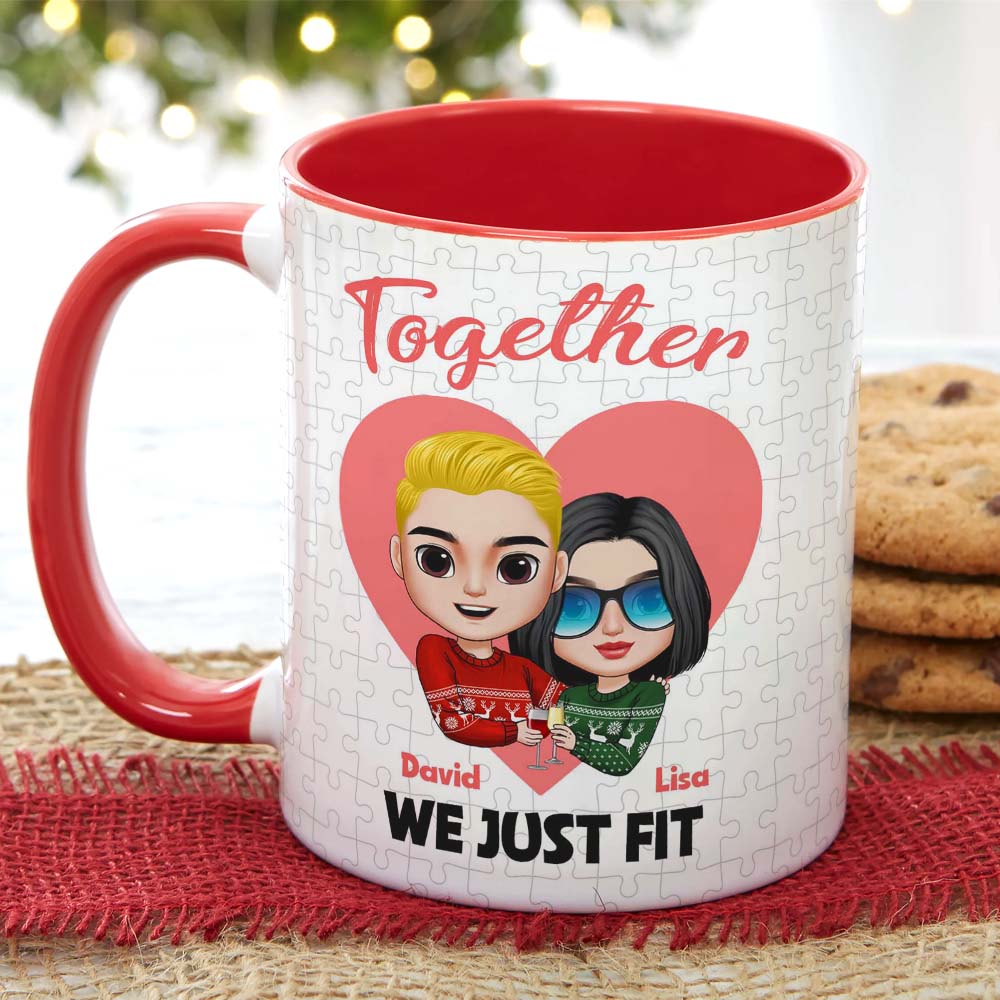 Together We Just Fit - You Are My Missing Piece, Personalized Couple Puzzle Accent Mug