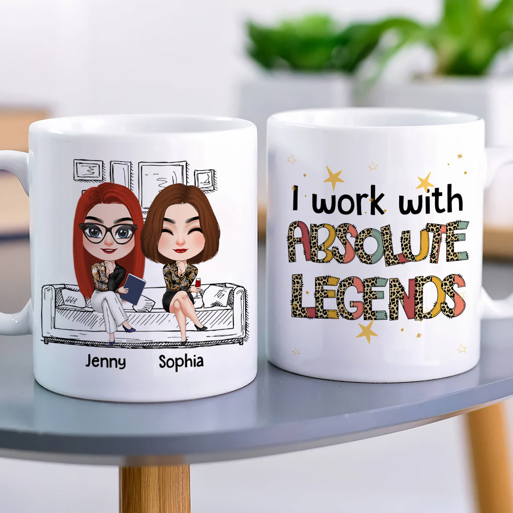 I Work With Absolute Legends, Personalized Coffee Mug, Gifts For Colleague