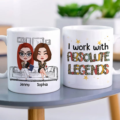 I Work With Absolute Legends, Personalized Coffee Mug, Gifts For Colleague