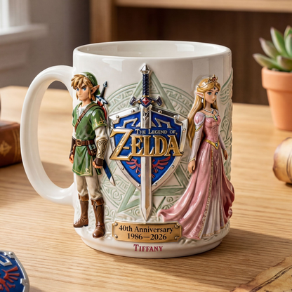 LoZd 40 Years Of Love - Personalized White Edge-to-Edge Mug - Gift For Fan Movies, Anniversary HH01