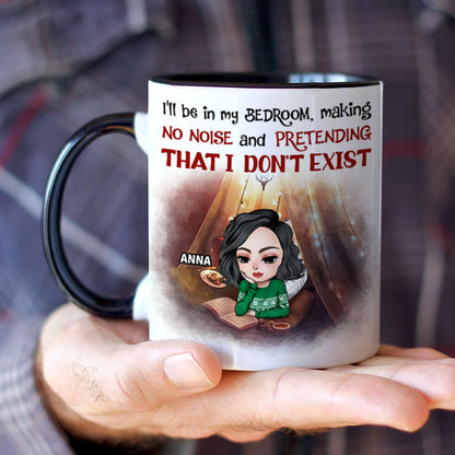 Book Reading Girl Making No Noise And Pretending That I Don't Exist White Mug