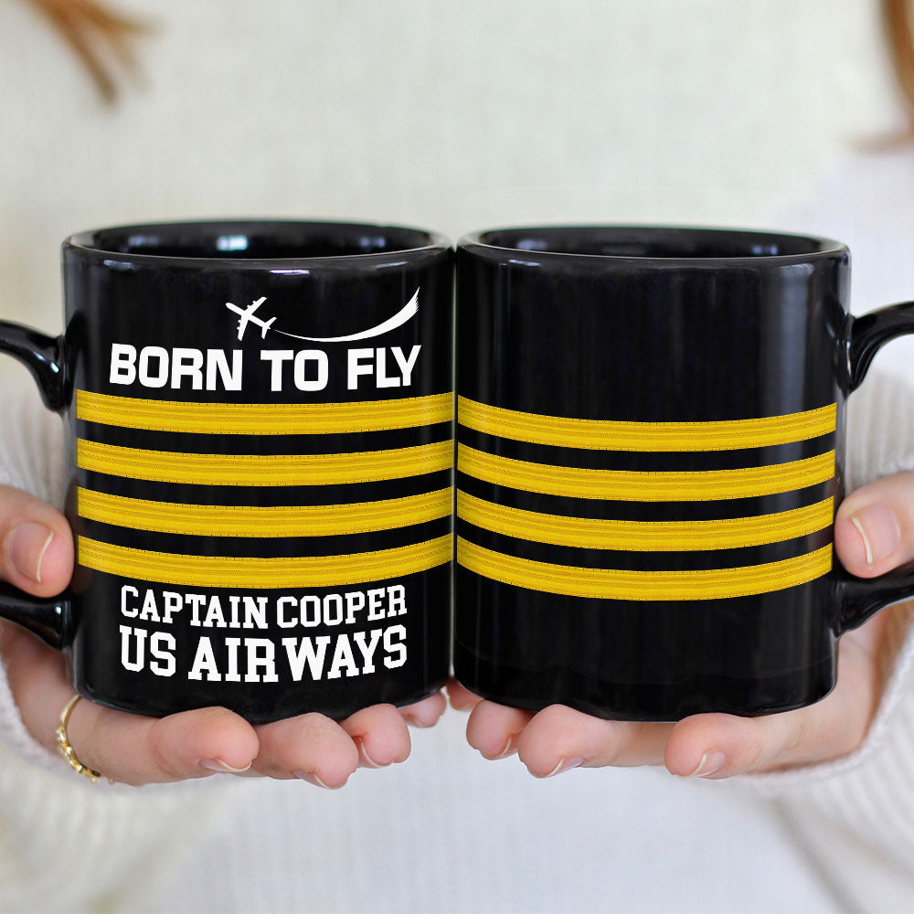 Born To Fly Personalized Pilot Mug, Gift For Pilot
