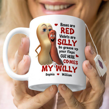 Roses Are Red Foxes Are Clever Personalized Mug, Couple Gift