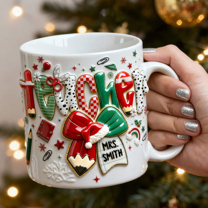 Merry Conquette Teacher Mug, Personalized Gifts For Teacher & Other Education-Related Job Titles 03QHTI201125