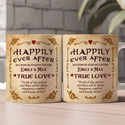 Happily Ever After - Personalized White Edge-to-Edge Mug - Gift For Couple HH01