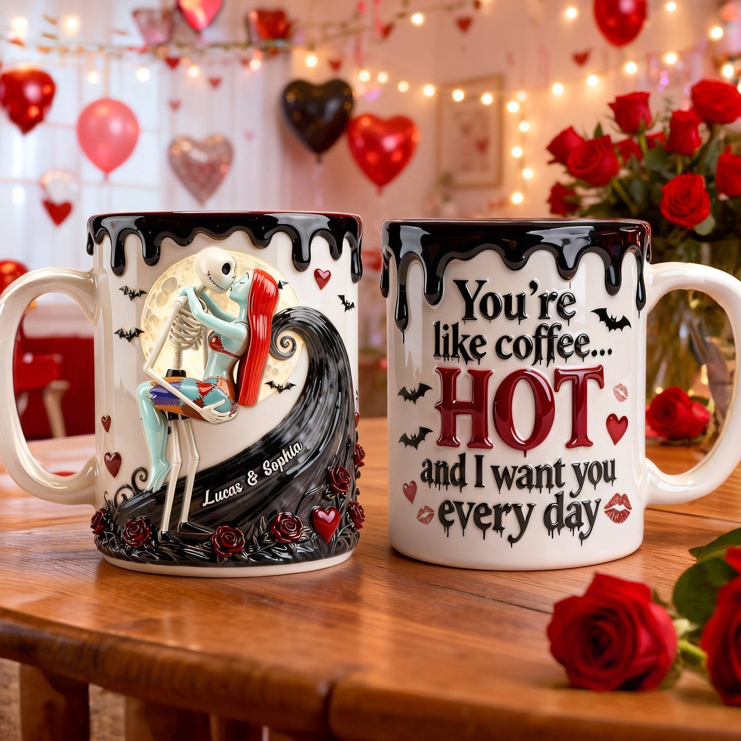Spooky You're Hot Like Coffee - Personalized Accent Mug - Gift For Couples, Movie Fans NL122 CU6011925