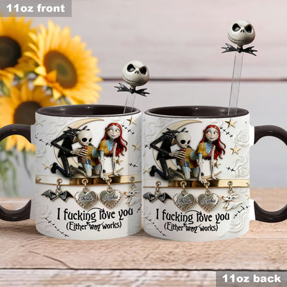 Spooky I F*cking Love You - Personalized Accent Mug - Gift For Couple, Fan Movies, Christmas, Valentine HH01