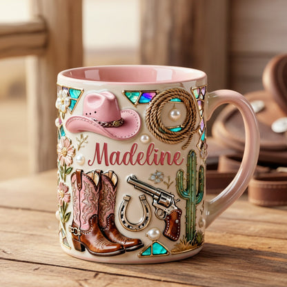 Cowgirl - Personalized Accent Mug - Gift For Her HH01