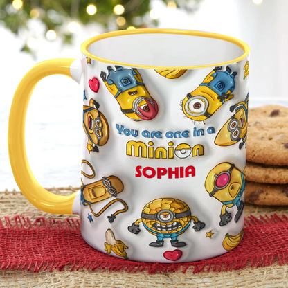 You Are One In A Million - Personalized 3D Inflated Effect Accent Mug - Gift For Yellow Monster Fan HH01