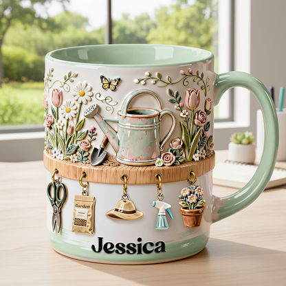Just A Girl Who Loves Gardening - Personalized Accent Mug - Gifts For Garden Lovers HH01