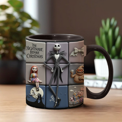 Spooky Till The Death Part - Personalized Accent Mug - Christmas Gift For Movie Fans NL122