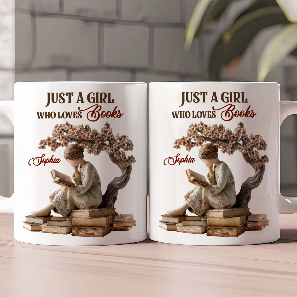 Just A Girl Who Loves Books - Personalized Ceramic Mug - Gift For Her, Book Lovers HH01