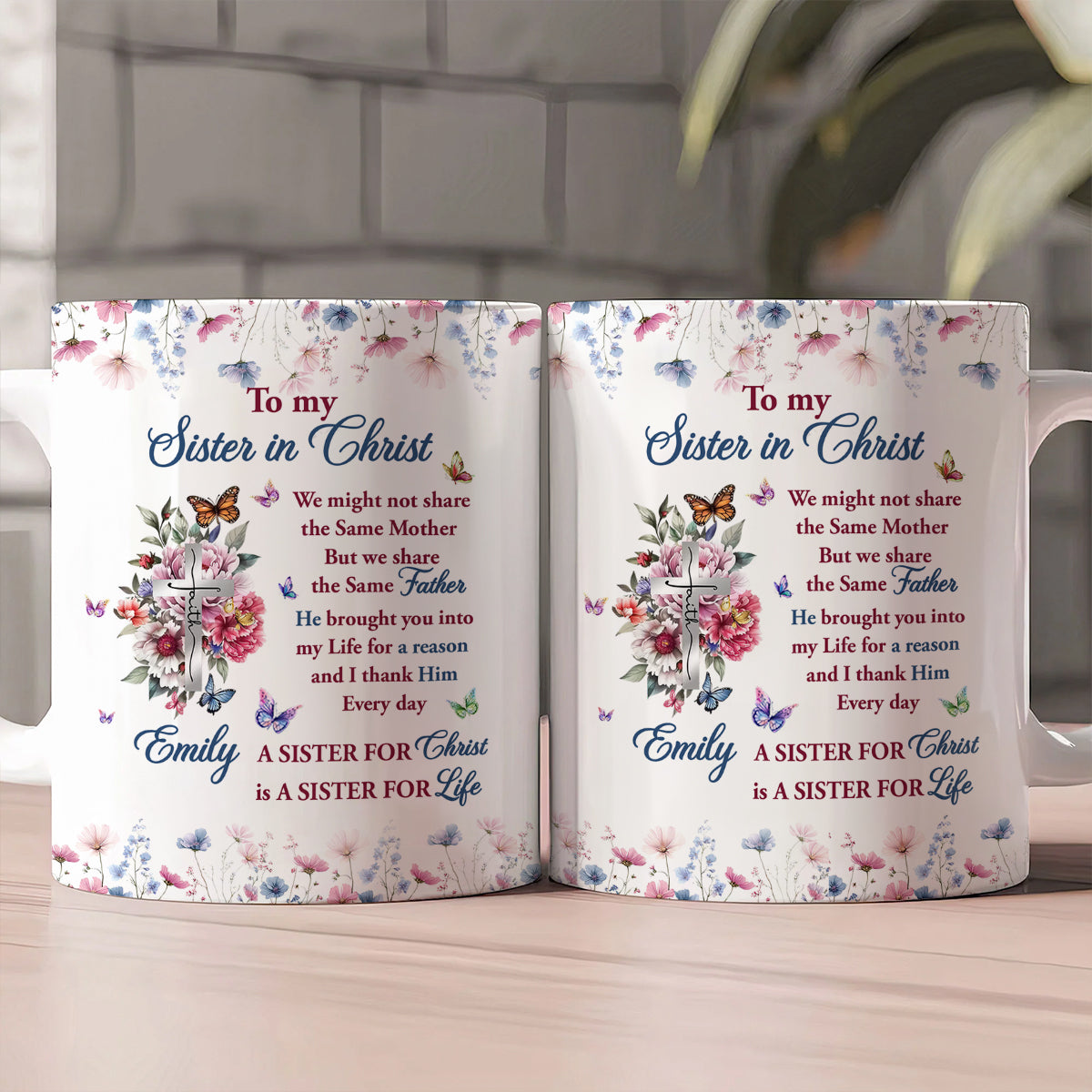 To My Sister In Christ - Personalized Ceramic Coffee Mug HL128