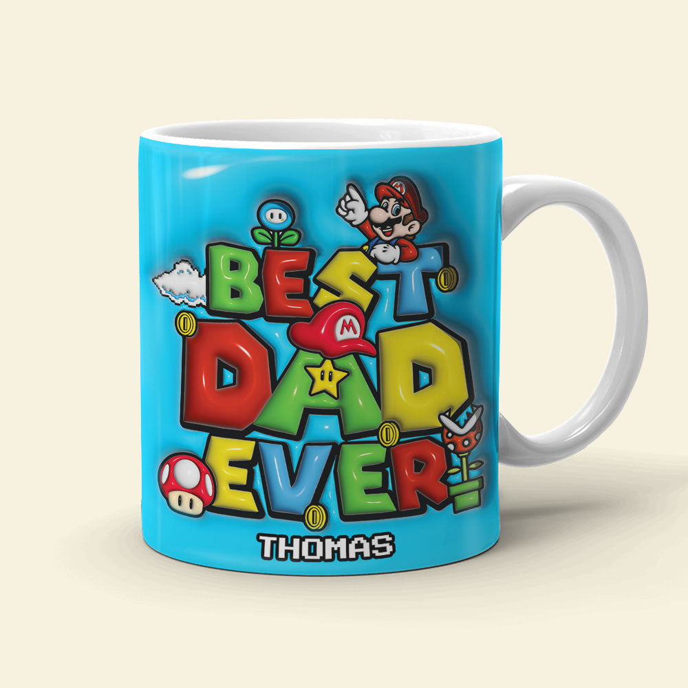 Best Dad Ever, Personalized Edge To Edge Mug, Custom Name Game Online Dad Mug 02NATI271023