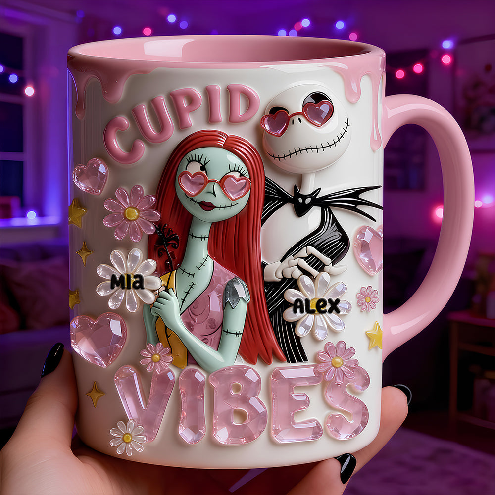 Spooky Cupid Vibes - Personalized Accent Mug - Gift For Couple, Fan Movies HH01