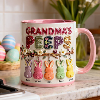 Grandma's Peeps Easter - Personalized Accent Mug - Gift For Mom, Grandma NL122