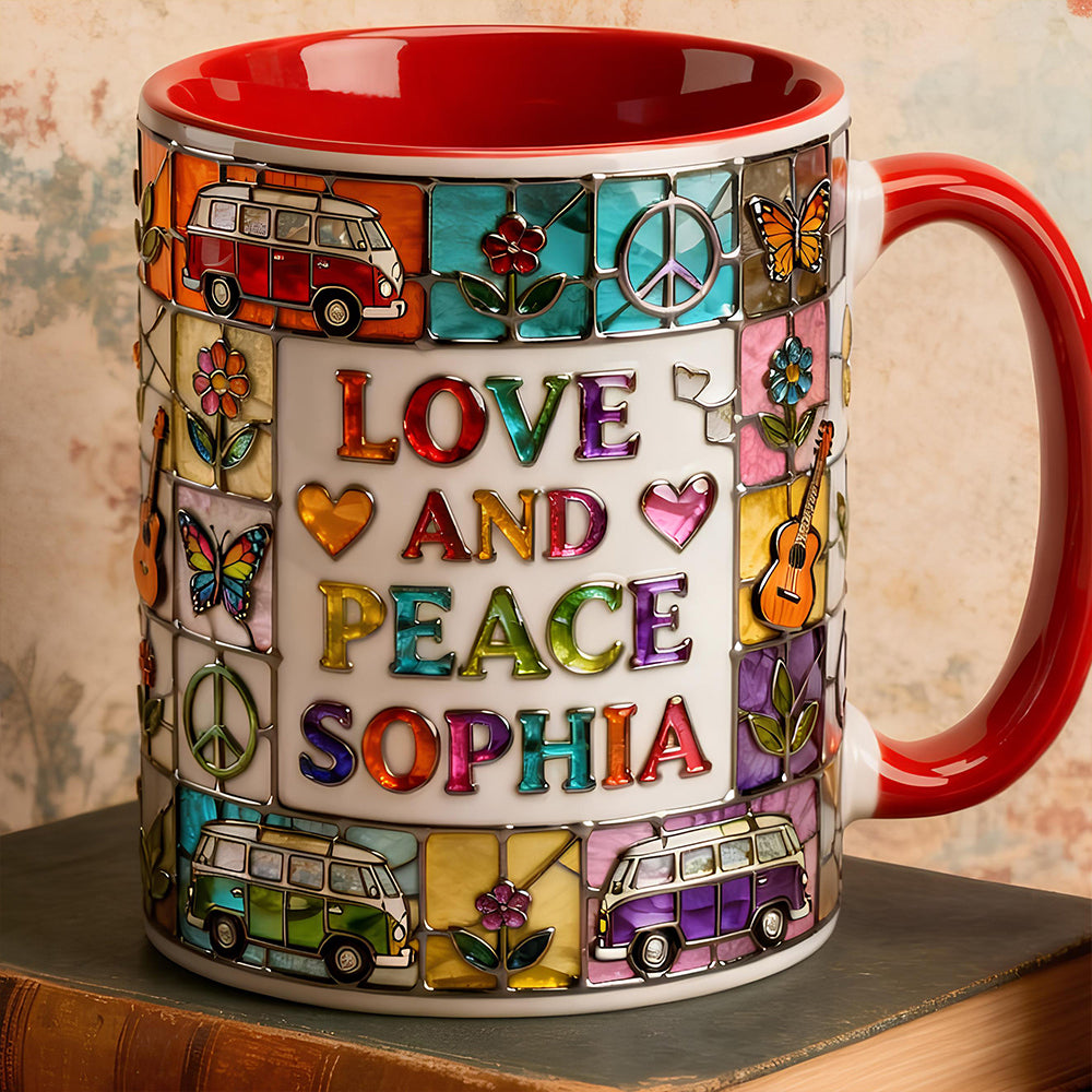 Love And Peace - Personalized Accent Mug - Gift For Traveling Lovers HH01