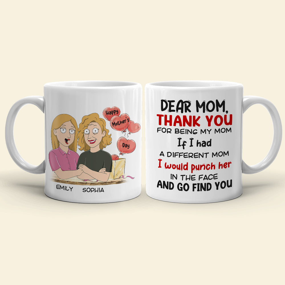Gift For Happy Mother's Day, Mom Personalized Coffee Mug Accent Mug Wine Tumbler