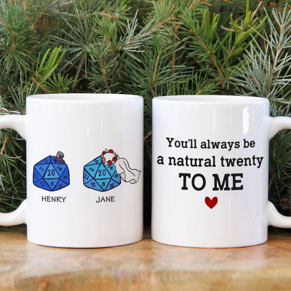 Table Top Game Dice Couple Personalized White Mug Gift