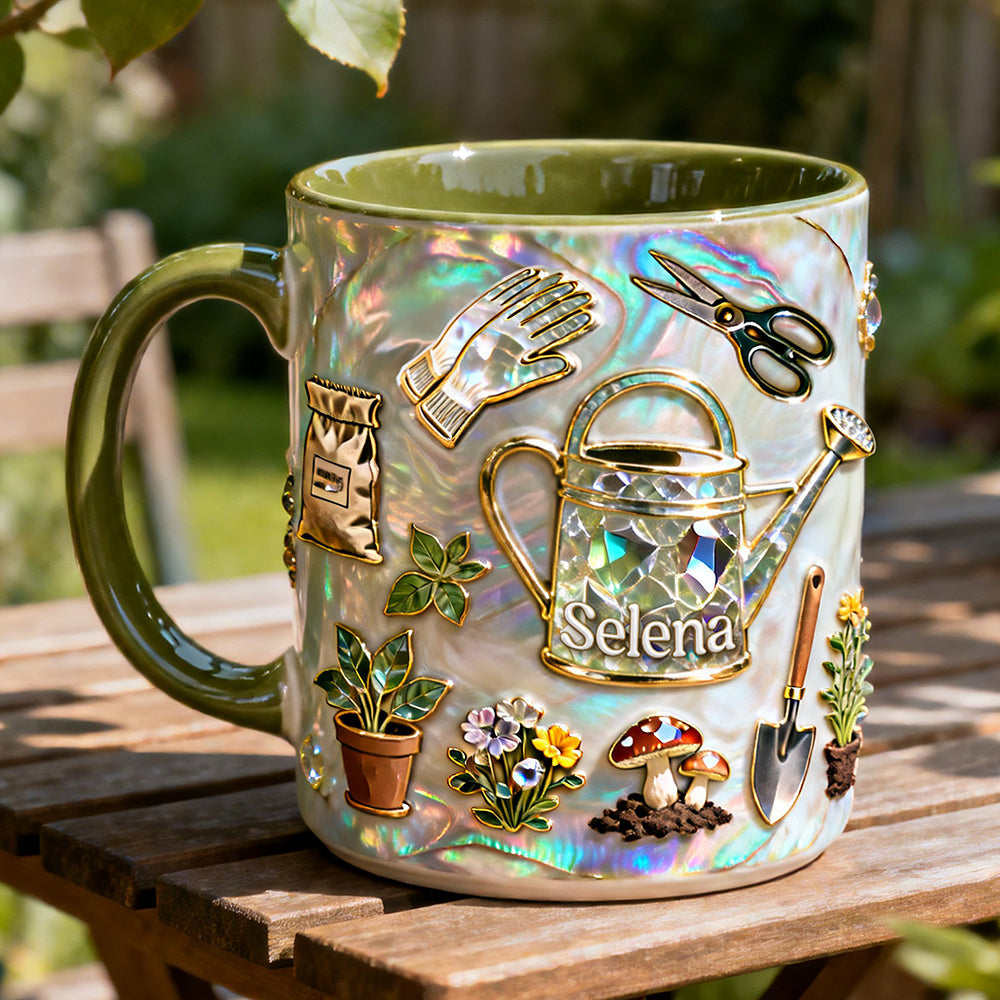 Just A Girl Who Love Gardening - Personalized Accent Mug - Gift For Gardening Lovers, Gardeners HH01
