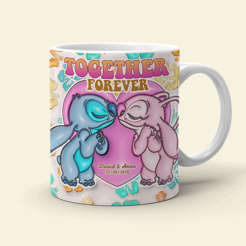 Together Forever, Couple Gift, Personalized Coffee Mug, Cartoon Couple Mug 03NATI271023