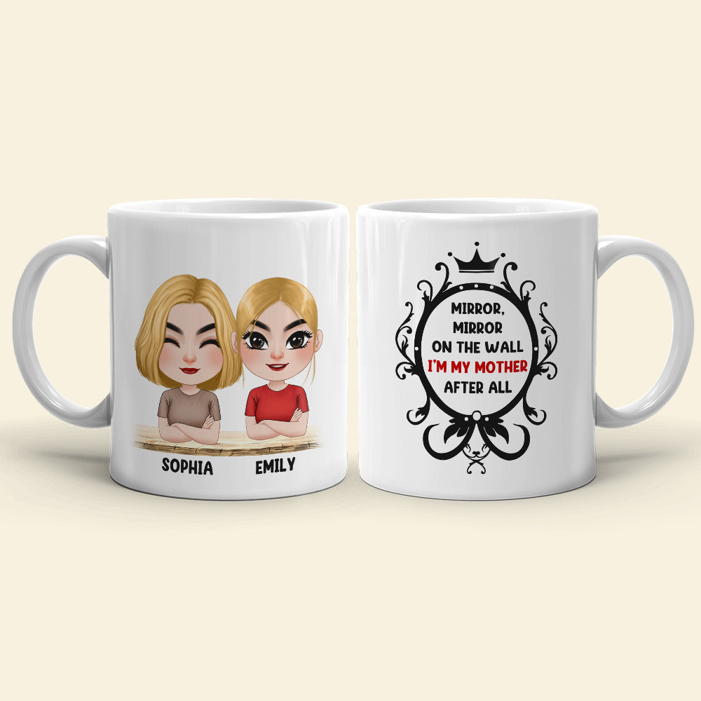 Gift For Mom, Personalized White Mug Accent Mug Wine Tumbler, Mom And Kid Mug, Mother's Day Gift