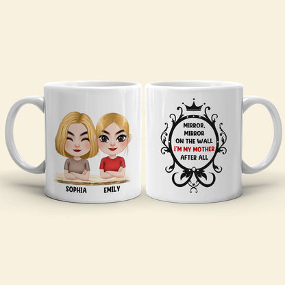 Gift For Mom, Personalized White Mug Accent Mug Wine Tumbler, Mom And Kid Mug, Mother's Day Gift