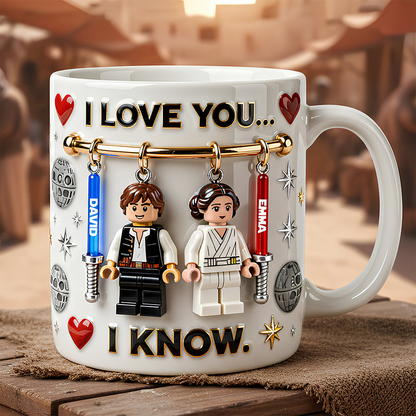 Stwa I Love You I Know - Personalized White Edge-to-Edge Mug - Gift For Couple, Fan Movies HH01