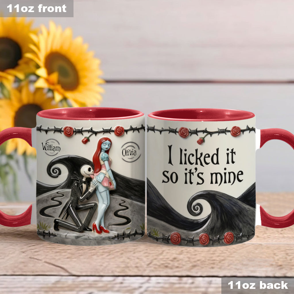 I Licked It So It's Mine - Personalized Accent Mug - Gift For Couple, Christmas, Valentine HH01