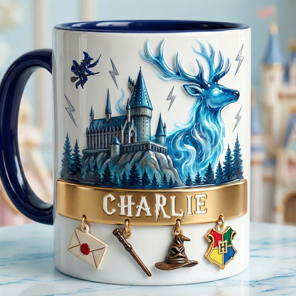 HaPo Wizard And Witch Castle - Personalized Accent Mug - Gift For Movie Fans NL122