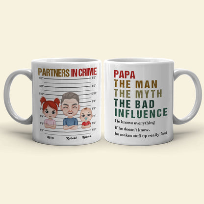 Papa Partner In Crime Personalized Coffee Mug DR-WHM-01QHTI160523HH