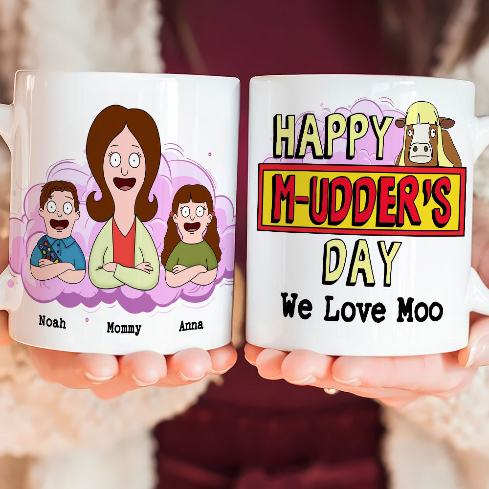 Happy M-udder's Day - Personalized Mug - Gift For Grandma, Mom, Mothers Day | CL54.V2 HH01
