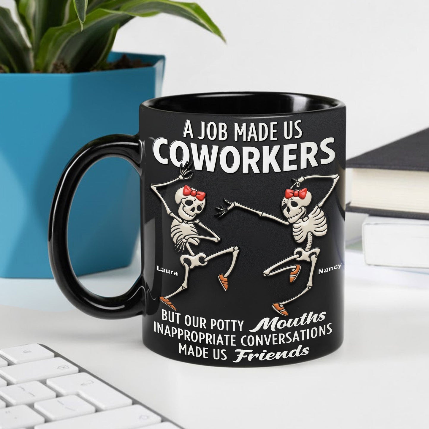 Dancing Skeleton Coworkers Coffee Mug - Personalized Gifts For Coworkers Coffee Mug 06HUTI151125