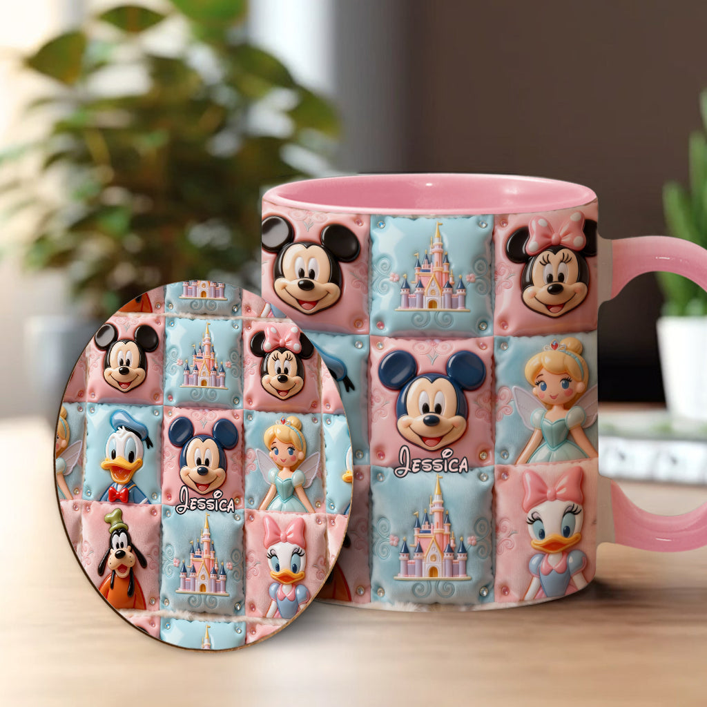 MkMo Magic Mouse Castle With Friends - Personalized Accent Mug - Gift For Movie Fans, Daughters, Family NL122