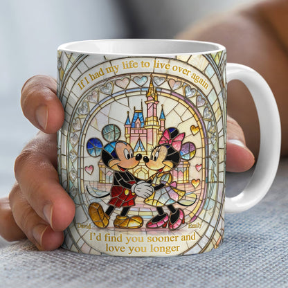 MkMo Magic Mouse Find You Sooner, Love You Longer - Personalized White Edge-to-Edge Mug - Gift For Couple, Fan Movies HH01