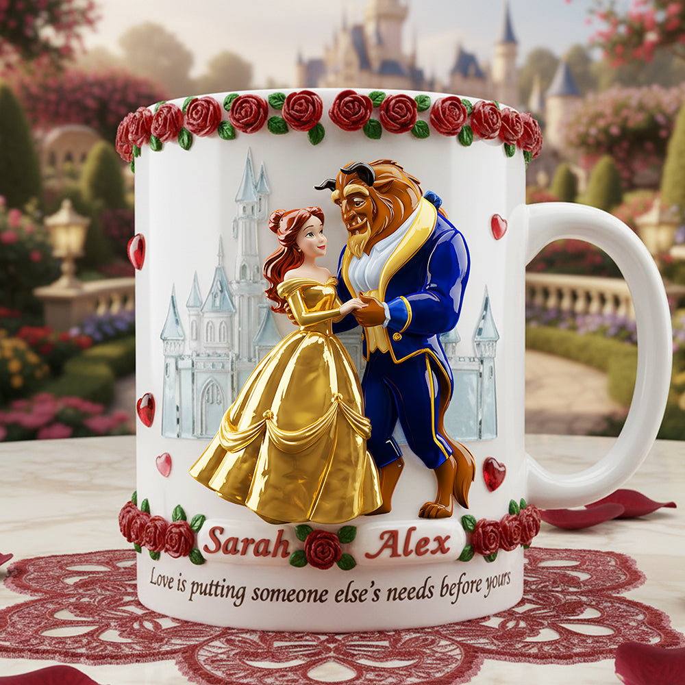DSNY Love Is Putting Someone Else's Needs Before Yours - Personalized White Edge-to-Edge Mug - Gift For Couple, Fan Movies HH01