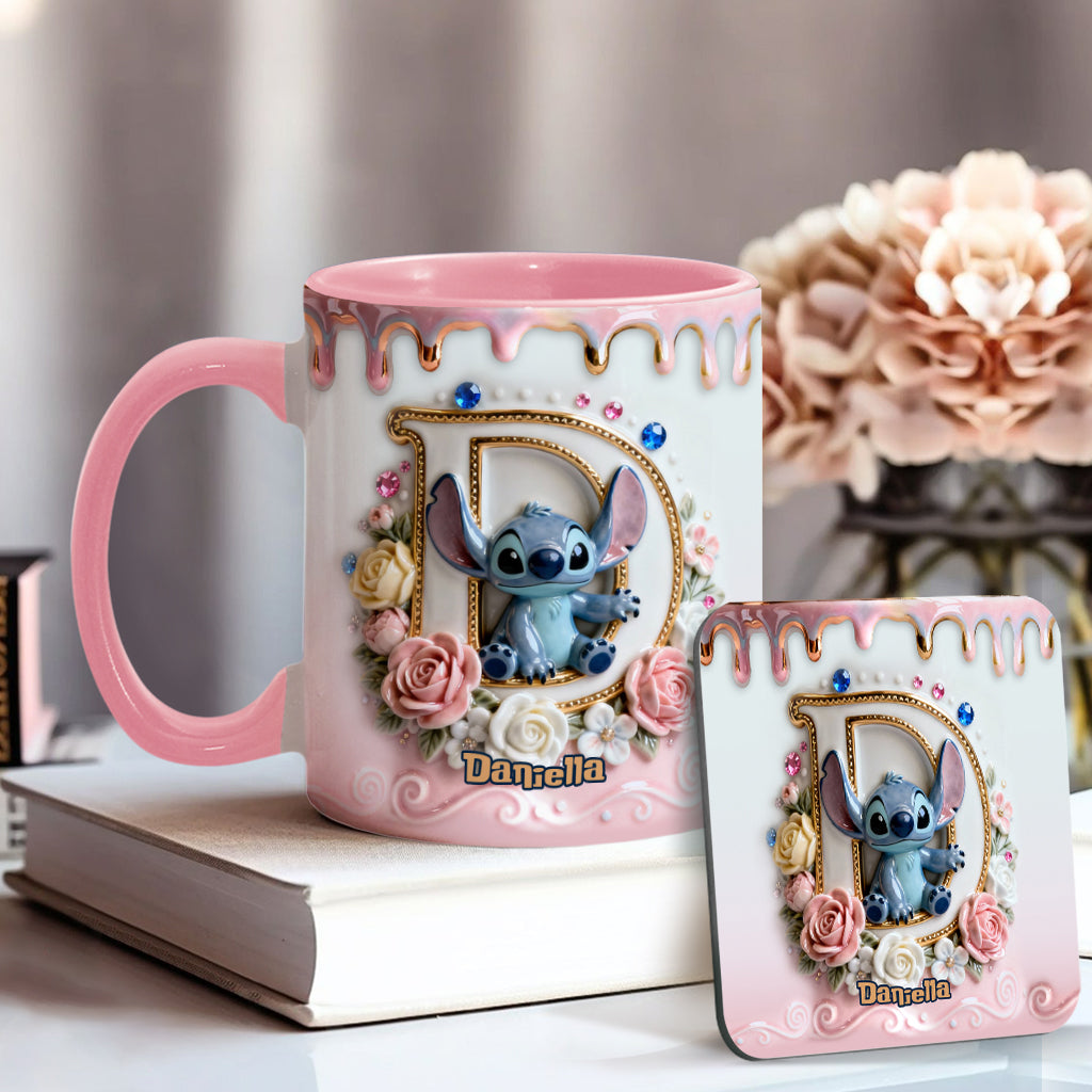 Sti Alphabet - Personalized 3D Inflated Effect Accent Mug - Gift For Daughter, Her HH01