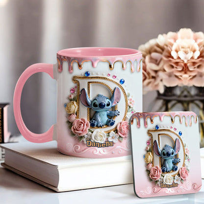 Sti Alphabet - Personalized 3D Inflated Effect Accent Mug - Gift For Daughter, Her HH01