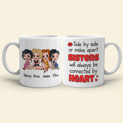Sisters Will Be Connected By Heart Personalized Coffee Mug 02NADT270723HH