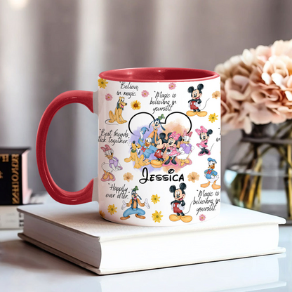 MkMo Magic Mouse Moments We Love - Personalized Accent Mug - Christmas Gift NA94